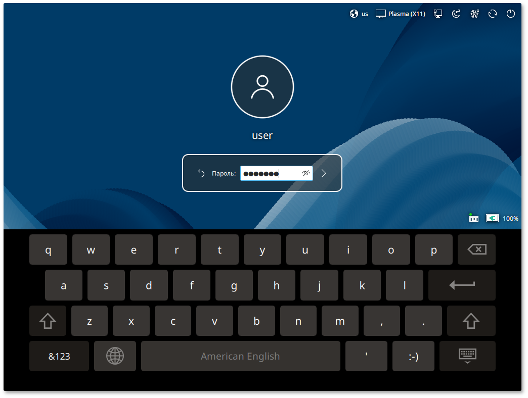Регистрация в системе — виртуальная клавиатура
