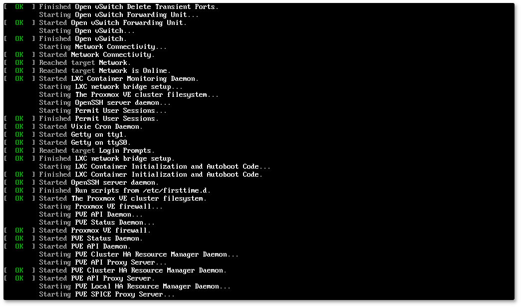 Информация процесса загрузки системы