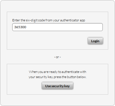 Запрос кода двухфакторной аутентификации при входе в систему