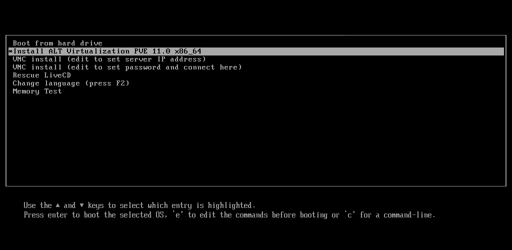 Начальный загрузчик в режиме Legacy