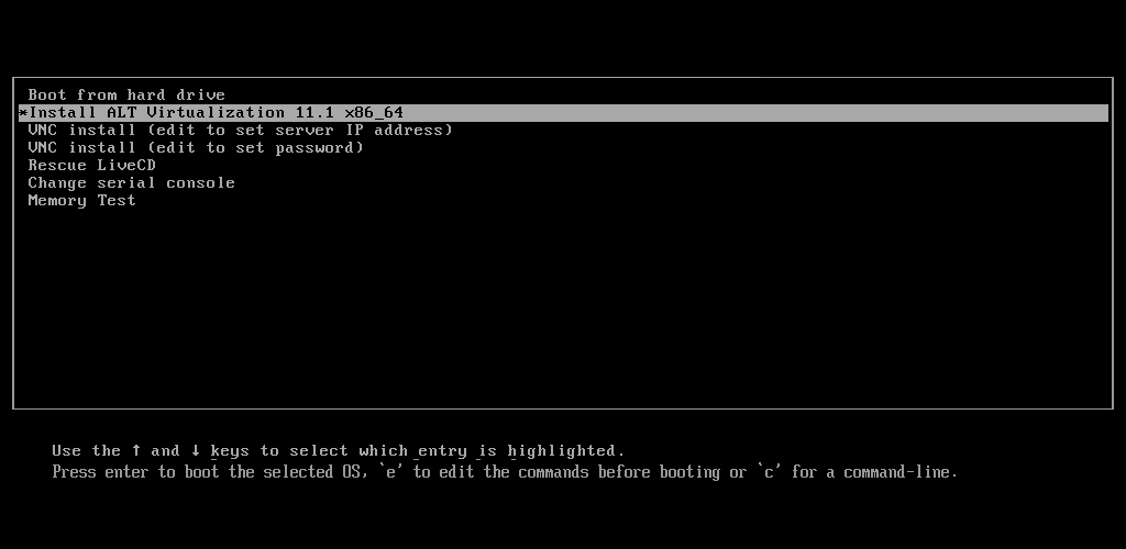Начальный загрузчик в режиме Legacy