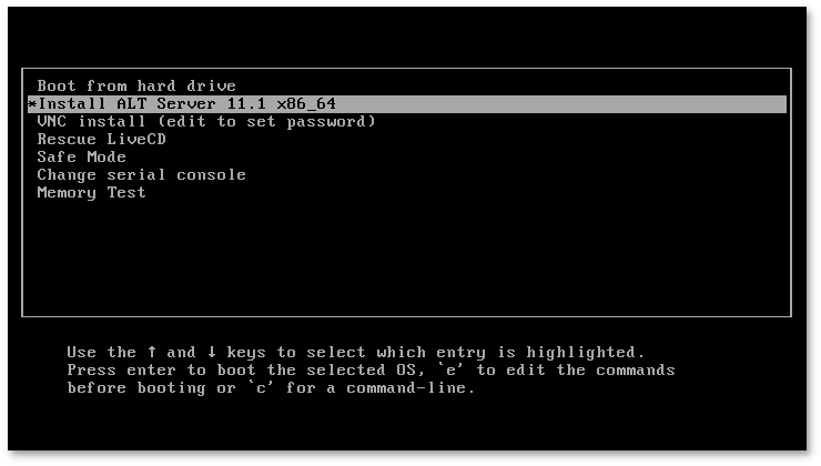 Начальный загрузчик в режиме Legacy