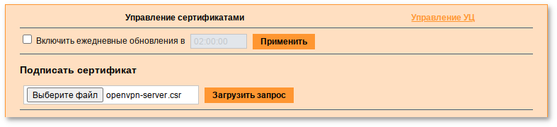 Запрос на подпись сертификата
