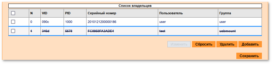 Удаление правила USBMount