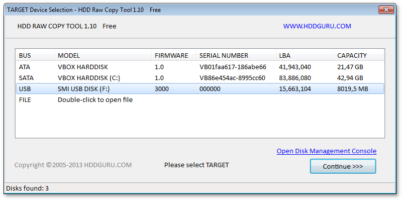 Выбор flash-диска