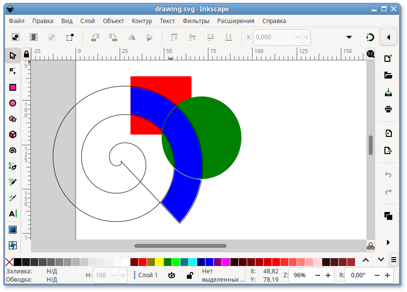 Окно программы Inkscape