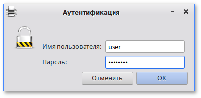 Запрос логина и пароля пользователя