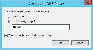 Оснастка MMC DNS. Адрес DNS-сервера