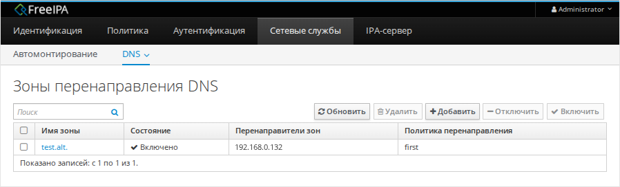Зоны перенаправления DNS
