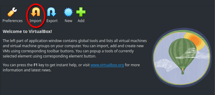 Импортирование образа
